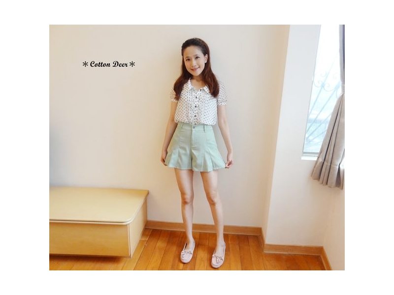 elegant日本超美高<em>腰</em>立体剪裁荷叶裤管西装短